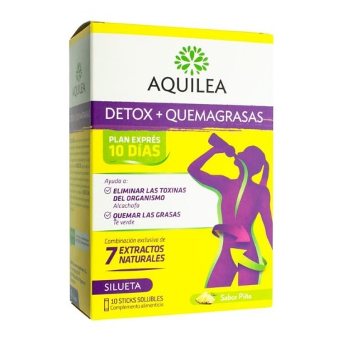 AQUILEA DETOX QUEMAGRASAS SILUETA SAB PIÑA 10 STICKS