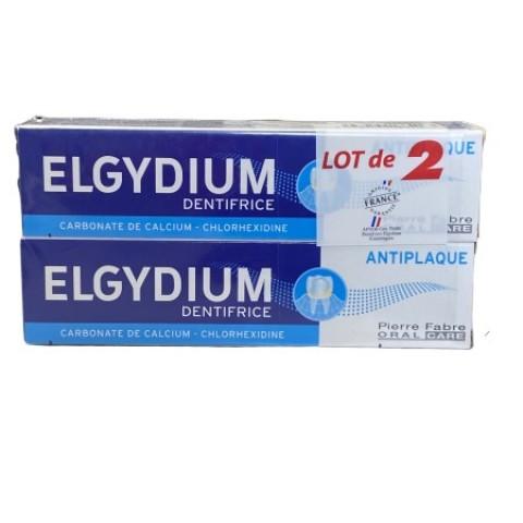 ELGYDIUM DENTIFRICE ANTIPLAQUE CARB.CAL.CHLOR 2X75ML