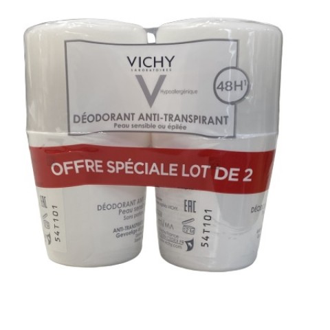 VICHY DEO ANTI-TRANSP BILLE P/SENS S/PARF 2X50ML