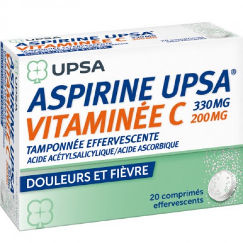 UPSA ASPIRINE VITAMINEE C 330MG/200MG 20CP EFFERVESCENTE