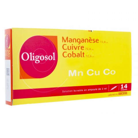 OLIGOSOL MANGANESE CUIVRE COBALT 14 AMP 2ML